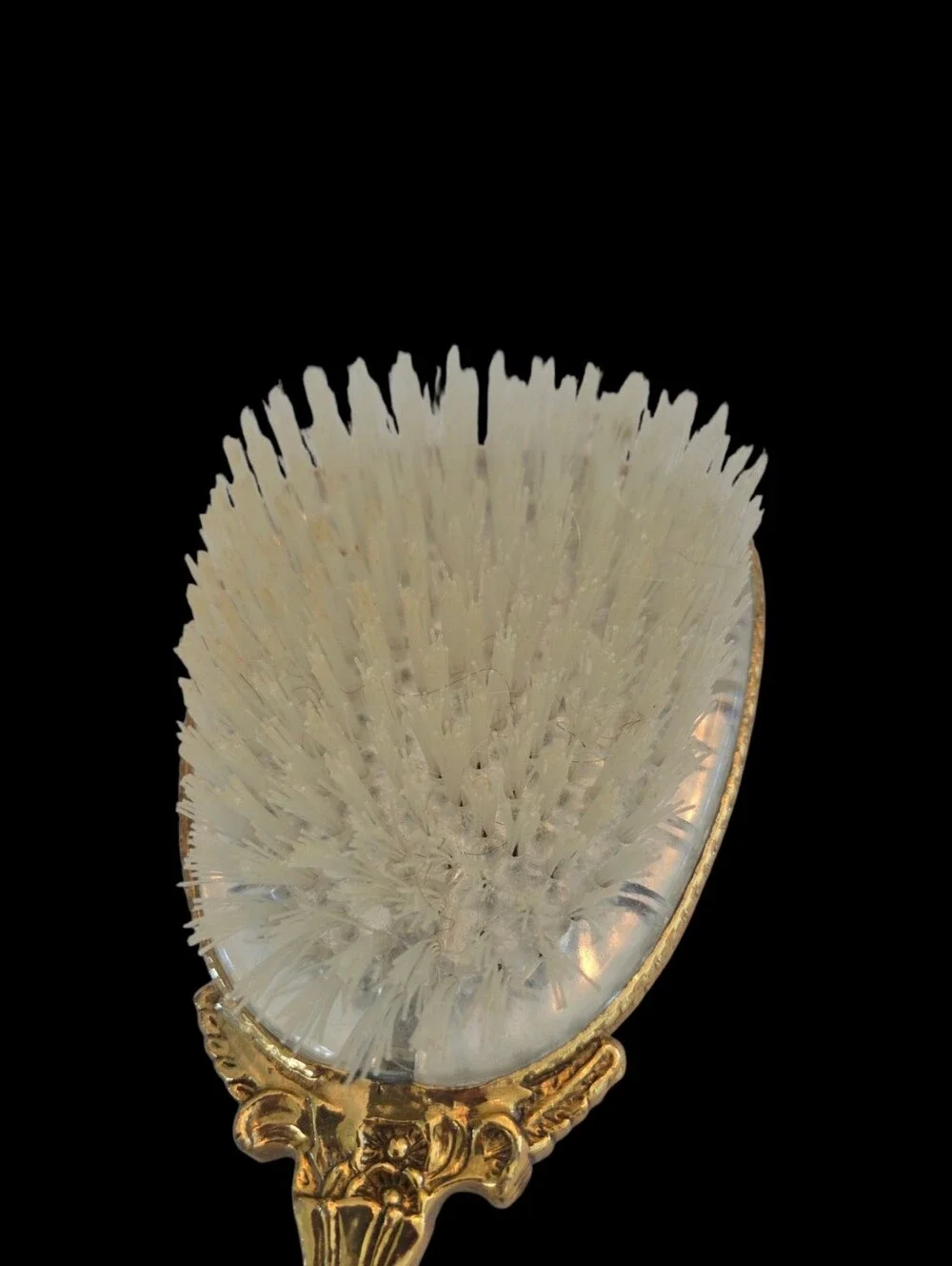 Vintage Stylebuilt Gold Plate Vanity Set Hollywood Regency Mirror & Hairbrush